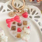 くまちゃんサンタ🧸 ハートのクリスマスチョコBOX  レジンキーホルダー シャカシャカキーホルダー 1点