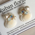 ビジューシェルピアス　No,56