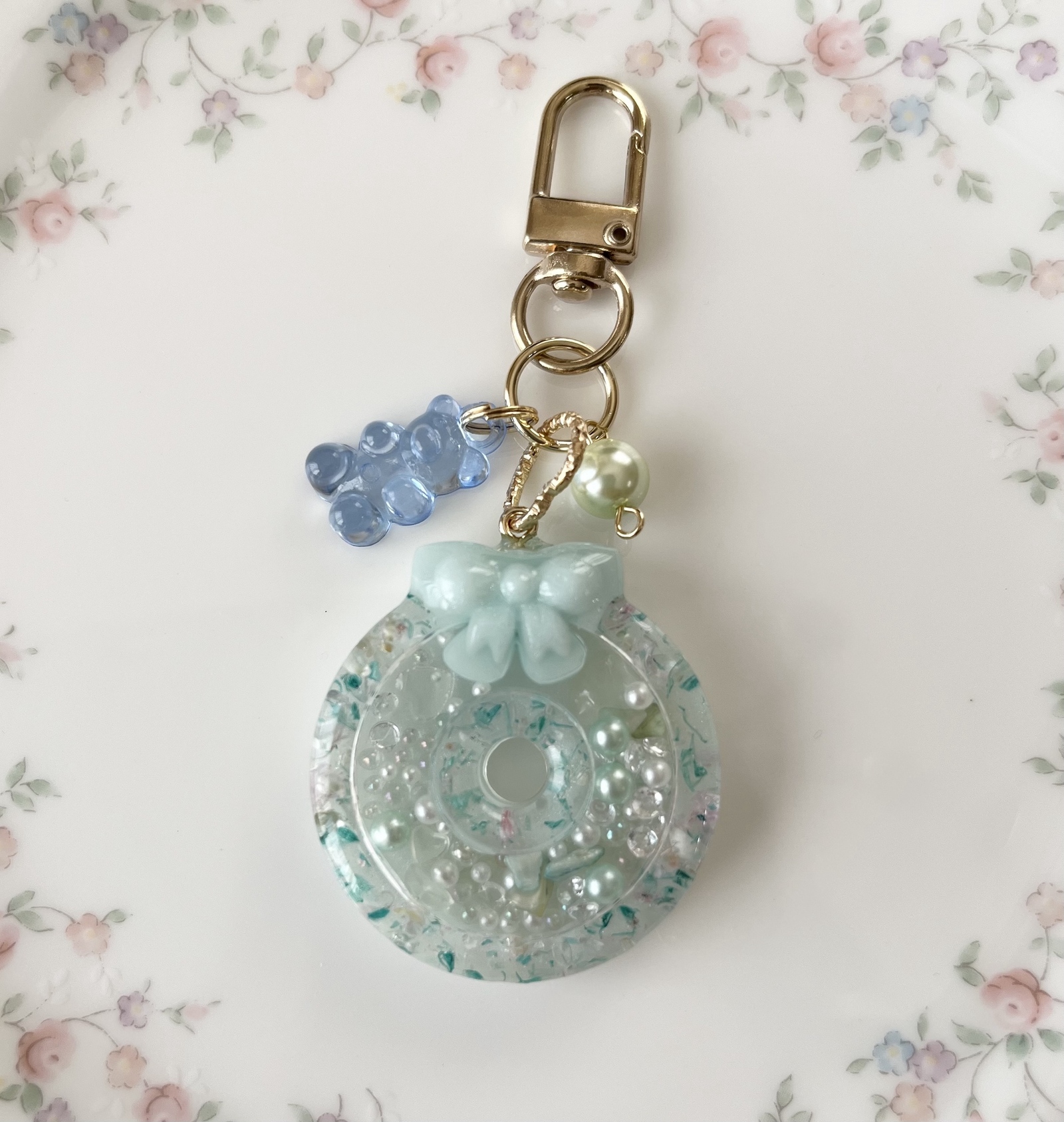 No.3104☆ハンドメイド☆ドライフラワー♡フラワーレジンキーホルダー