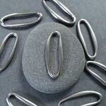 [1pcs] オール サージカル ステンレス  22mm オーバル ウェーブパーツ シルバー 本ロジウムメッキ サージカルステンレス 金属アレルギー対応　