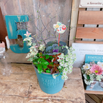 お正月ピックつき♡【ハボタン入りお洒落な寄せ植え】ブルー系樹脂器！５種類ガーデニング