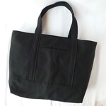 国産綿100％帆布/PCA4水筒仕切り内ポケット整理整頓/丈夫長持ちビジネストートバッグブラック黒大きめ大容量L男女兼用