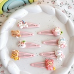 《単品1コ》ピンクぱっちんピン　/   キッズヘアアクセサリー　　ベビーヘアアクセサリー　ぱっちんピン　おしゃれぱっちんピン　うさぎ　くま　ねこ　ユニコーン　