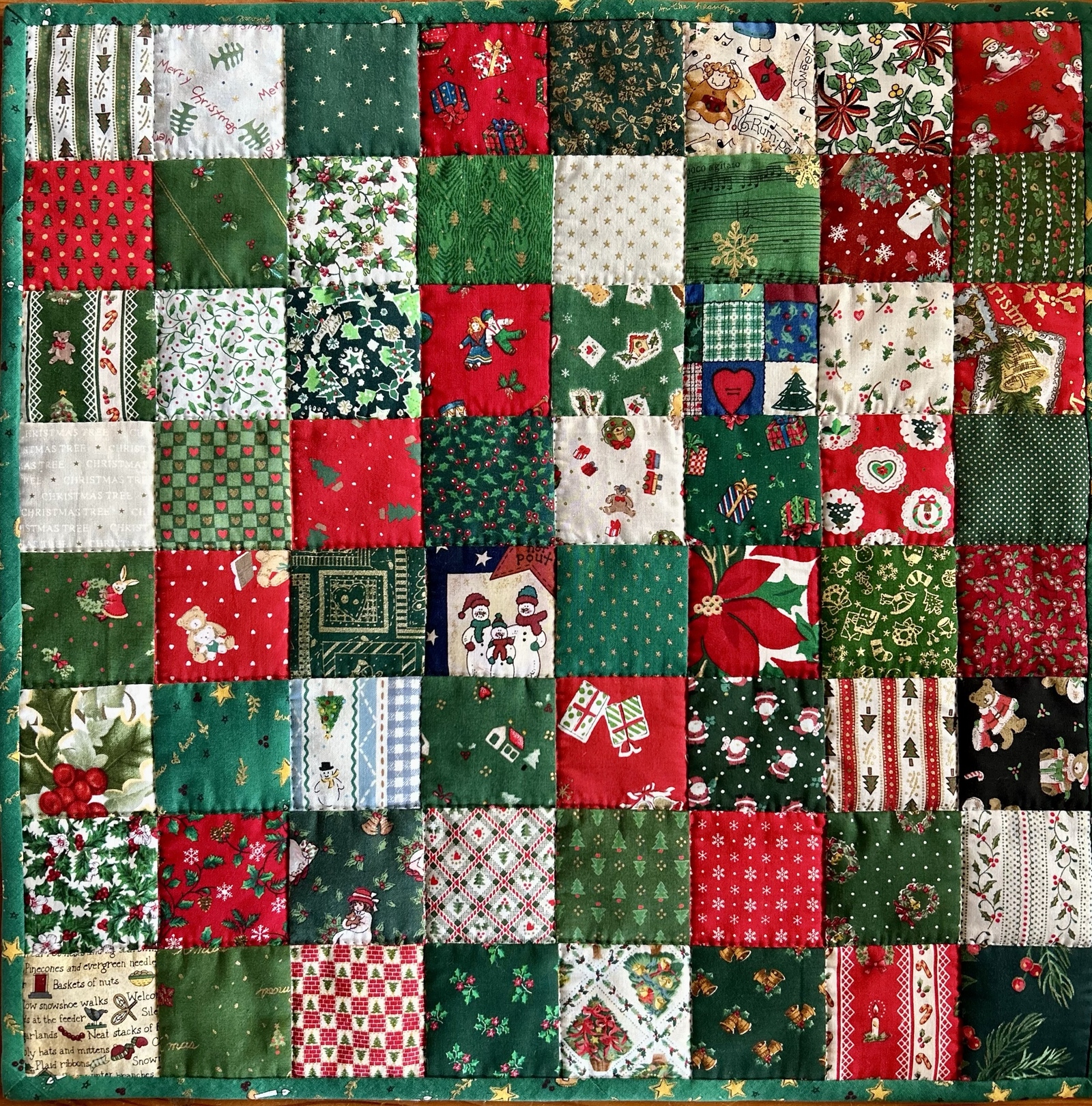 パッチワークマット＊フィードサック&ビンテージ クマさん集合