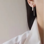 ≡P010≡ピアス スティック バー マット ロング フック 華奢 シンプル 上品 