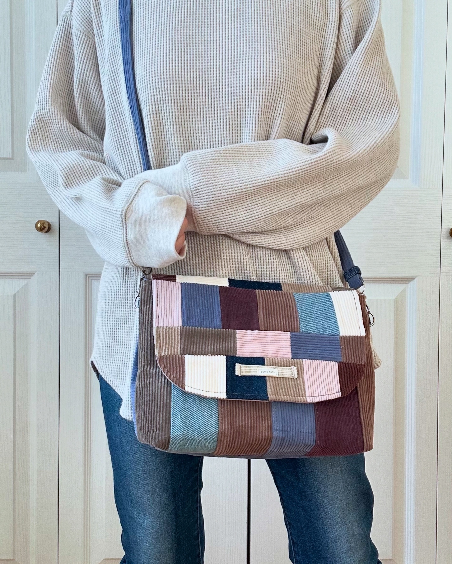 デニムリメイク ショルダーバッグ L ショルダーバッグ potu 通販