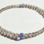 No.541○* アイオライト ＆ スモーキークォーツ　4mm 3mm　パワーストーン　シンプル　ブレスレット ○* 天然石 ブレス blancmille