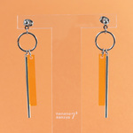 【14色展開】 【再再再販】cs-or　オレンジ　カラースティックピアス・イヤリング　｜　シルバー　ユニセックス　ジェンダーレス　メンズ　クール