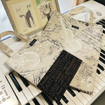 音楽シリーズ🎵楽譜と音と楽器の親子トートバッグ