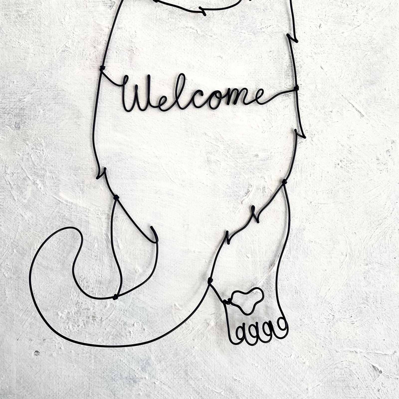 ずり落ちている猫のワイヤーアート◎癒しのインテリア空間に - Y