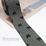 ファブリックリボン（Flocky Ribbon Design / Gray）50mm×50cm