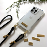 iPhone限定 名入れプレート 【 TPUクリアケース 】 名入れ 文字入れ スマホケース クリアケース スマホショルダー ショルダーストラップ fnp04
