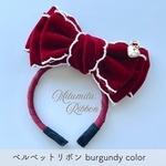 【受注販売♡ベルベットリボン♡カチューシャ】 burgundy color バレンタインデー クリスマス 撮影用  ペット用  プレゼント  イベント 