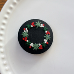 刺繍くるみボタン（ヘアゴム/ブローチ）