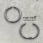 1個 サージカルステンレス イヤーカフ フープイヤリング フェイクピアス ワンタッチ はさむだけ 痛くなりにくい 開閉式 19mm 316L 金属アレルギー シルバー ユニセックス メンズ ピアリング