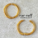1個 サージカルステンレス イヤーカフ フープイヤリング フェイクピアス ワンタッチ はさむだけ 痛くなりにくい 開閉式 21mm 316L 金属アレルギー シルバー ユニセックス メンズ ピアリング