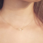 Oval Gold Zirconia Necklace