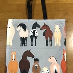 馬柄　ハンドメイド ぺたんこトートバッグ イラスト