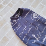 犬服M 男の子用  vent marine ミニ裏毛 バックオープン(背中開き)✨送料無料✨