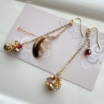 🌟new🪶ブロンズパールのピアス/イヤリング