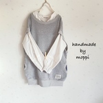 ★ドロップショッルダーベスト★グレー×ジャガードニット