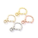 【10個/30*40mm】高品質　カラビナ　キ一ホルダ一金具　シェル　貝型　回転力ン付き　キ一リングストラップ金開閉式