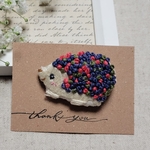 刺繍ブローチ☆受注作品☆ハリネズミ