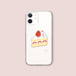 ショートケーキねこ クリアスマホケース