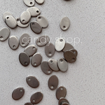 10pcs ステンレス シルバー オーバル プレートチャーム ミニサイズ タグ