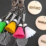 お好きな文字を刻印♡バドミントンキーホルダー　スポーツ