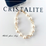 スマホ パール ストラップ（ハンドストラップ・フラワー）