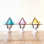 おやすみランプ　小人が住むお家　ステンドグラス　【いちごみるく・ブルーハワイ・檸檬】　フットライト　おやすみライト