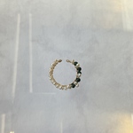 14kgf マラカイト×淡水パール  2way イヤーカフ