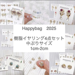 中ぶり(樹脂イヤリング) ビジュー&パール アクセサリー 　福袋 2023 ハッピーバッグ　HappyBag