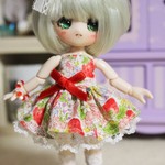 オビツ11サイズ、Cイチゴワンピセット(白)