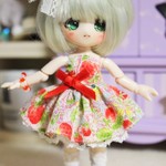 オビツ11サイズ、Dイチゴワンピセット(ピンク)
