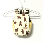  【aoi様オーダー商品】クマとハチの巣柄♩ ベビー リュック   （ずり落ち防止のバックル付き）