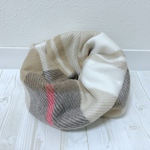 完成品】スヌード　ネックウォーマー　マフラー　フリース　チェック　ブラウン　ベージュ　プレゼント　ベビー