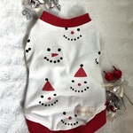 犬服　犬　Mサイズ　ワンちゃんウェア　サンタとスノーマン　赤　　クリスマス　ハンドメイド