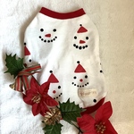 犬服　犬　Sサイズ　ワンちゃんウェア　サンタとスノーマン　クリスマス　ハンドメイド　赤