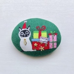 くるみボタン　ブローチ　ヘアゴム　帯留　猫　クリスマス　プレゼント ＃426