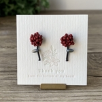 ダークレッドのお花ピアス❁サージカルステンレス