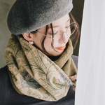 簡単にオシャレ！ 二重巻き メルトン フリース リバーシブル スヌード moda アネモネ ブルー