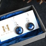 七宝焼 雪明かり〇ピアス  