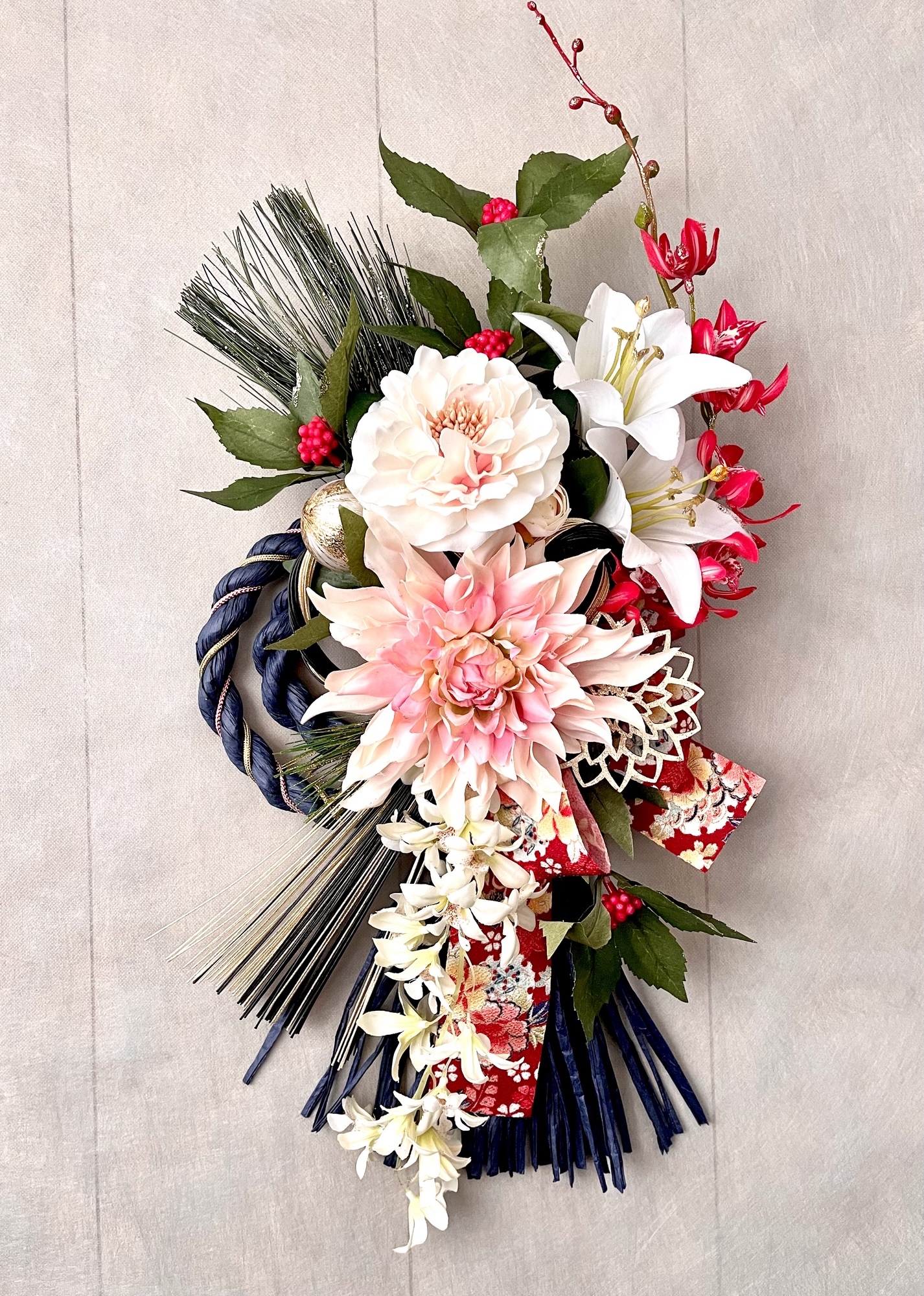 No.wreath-14968/☆ひな祭りリース（19）（お雛様リース、雛