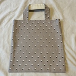 ぺたんこミニトート　グレー✳︎ミニフラワー