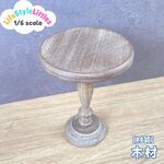 1/6スケール ミニチュア　ラウンドテーブル　くすみブラウン