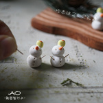 12/15販売★小枝ハンドの雪だるまヒヨコ単品【陶器】