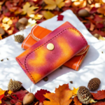 紅葉を感じる秋色のレザーキーケース  革小物  革キーケース   紅葉キーケース 紅葉  レザーキーケース メンズ/レディース