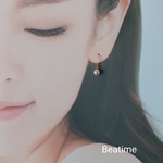 コロンとゆれる　パールピアス　ピンクパール　一粒　6㎜